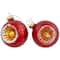 9ct. 2-Finish Silver & Red Glass Retro Reflector Ornaments